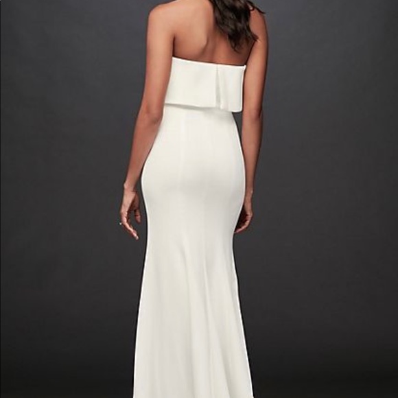 Flounce Top Stretch Wedding Dress - Picture 2 of 7